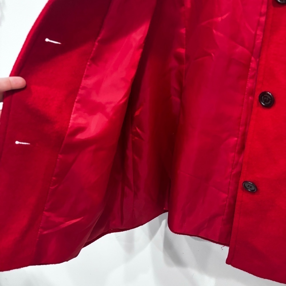 Lauren Ralph Lauren Wool Blend Coat Jacket Red Women’s Size 12 - Picture 8 of 16